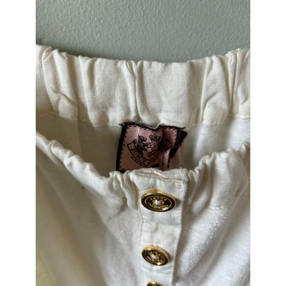 y2k NWT Juicy Couture White Terry Cloth Button Front Romper - Picture 6 of 6